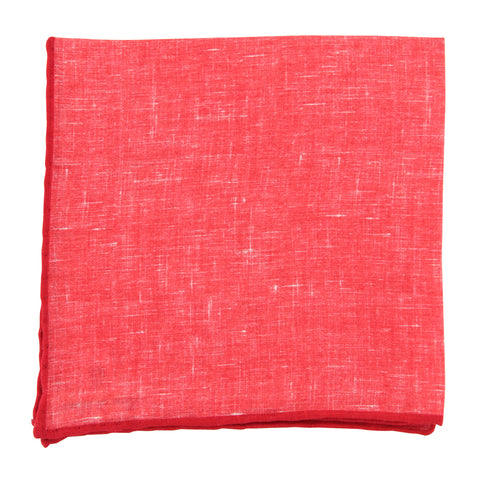 Fiori Di Lusso Red Linen Pocket Square
