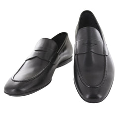 Fiori Di Lusso Black Leather Penny Loafers - 6.5 D/5.5 F - (54)