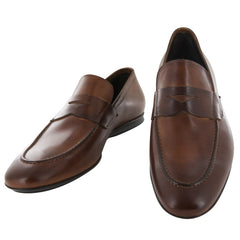 Fiori Di Lusso Caramel Brown Leather Penny Loafers -US Width D- (6E) - Parent