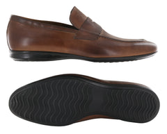 Fiori Di Lusso Caramel Brown Leather Penny Loafers -US Width D- (6E) - Parent