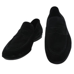 Fiori Di Lusso Black Suede Penny Loafers - 6.5 D/5.5 F - (6M)