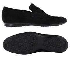 Fiori Di Lusso Black Suede Penny Loafers - US Width D - (6M) - Parent