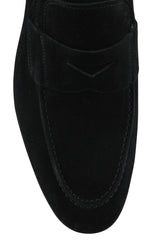 Fiori Di Lusso Black Suede Penny Loafers - US Width D - (6M) - Parent
