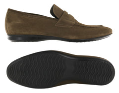Fiori Di Lusso Brown Suede Penny Loafers - (6I) - Parent