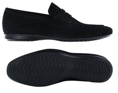 Fiori Di Lusso Dark Blue Suede Penny Loafers -US Width D (6G) - Parent