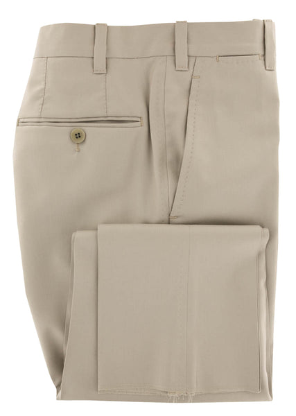 Fiori Di Lusso Beige Solid Wool Pants - Extra Slim - (573) - Parent