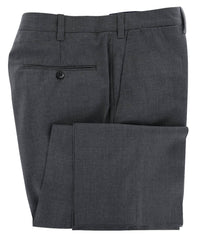 Fiori Di Lusso Dark Gray Solid Wool Pants - Full - (570) - Parent