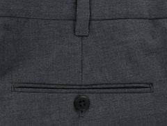 Fiori Di Lusso Dark Gray Solid Wool Pants - Full - (570) - Parent