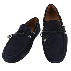 Fiori Di Lusso Navy Blue Suede Shoes -Loafers -7.5 D/6.5 F-(2018032032)