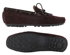 Fiori Di Lusso Burgundy Red Suede Lace Driving Shoes - (6A) - Parent