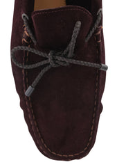 Fiori Di Lusso Burgundy Red Suede Lace Driving Shoes - (6A) - Parent