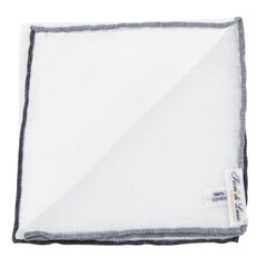 Fiori Di Lusso White Solid Linen Blend Pocket Square - 12 3/8" x 12 3/8" (844)