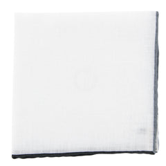 Fiori Di Lusso White Solid Linen Blend Pocket Square - 12" x 12" (843)