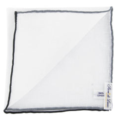 Fiori Di Lusso White Solid Linen Blend Pocket Square - 12" x 12" (843)