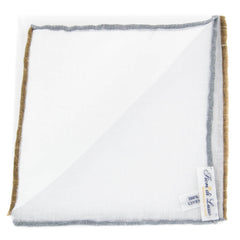 Fiori Di Lusso White Solid Linen Blend Pocket Square - 12 3/8" x 12 3/8" (837)