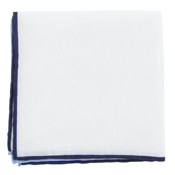 Fiori Di Lusso White Solid Linen Pocket Square (905)