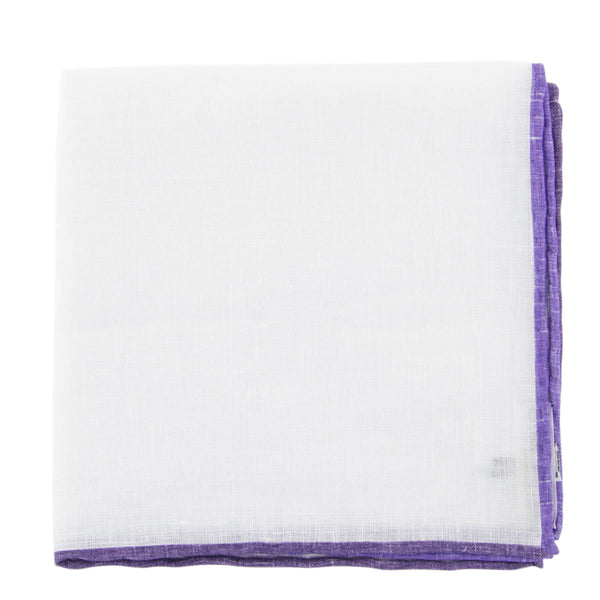 Fiori Di Lusso White Solid Linen Blend Pocket Square - 12" x 12" (842)