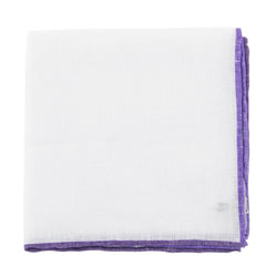 Fiori Di Lusso White Solid Linen Blend Pocket Square - 12" x 12" (842)