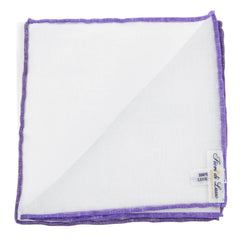Fiori Di Lusso White Solid Linen Blend Pocket Square - 12" x 12" (842)