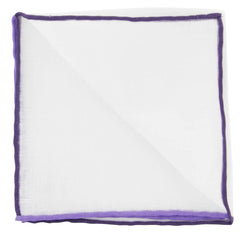 Fiori Di Lusso White Solid Linen Pocket Square - 12" x 12" (915)