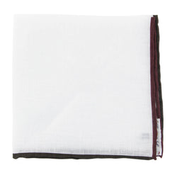 Fiori Di Lusso White Solid Linen Blend Pocket Square - 12 3/8" x 12 3/8" (838)