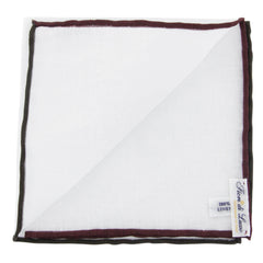 Fiori Di Lusso White Solid Linen Blend Pocket Square - 12 3/8" x 12 3/8" (838)