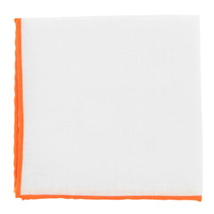 Fiori Di Lusso White Solid Linen Pocket Square - 12" x 12" (911)