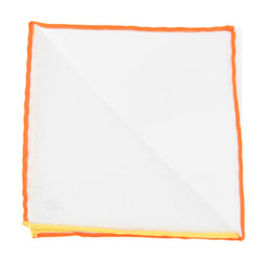Fiori Di Lusso White Solid Linen Pocket Square - 12" x 12" (911)