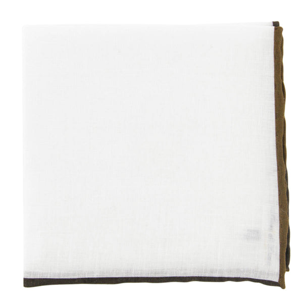 Fiori Di Lusso White Solid Linen Blend Pocket Square - 12" x 12" (838)