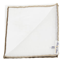 Fiori Di Lusso White Solid Linen Blend Pocket Square - 12" x 12" (839)
