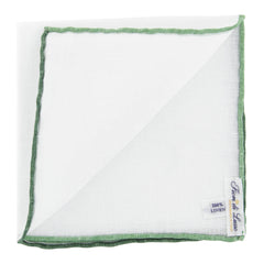 Fiori Di Lusso White Solid Linen Blend Pocket Square - 12 3/8" x 12 3/8" (841)