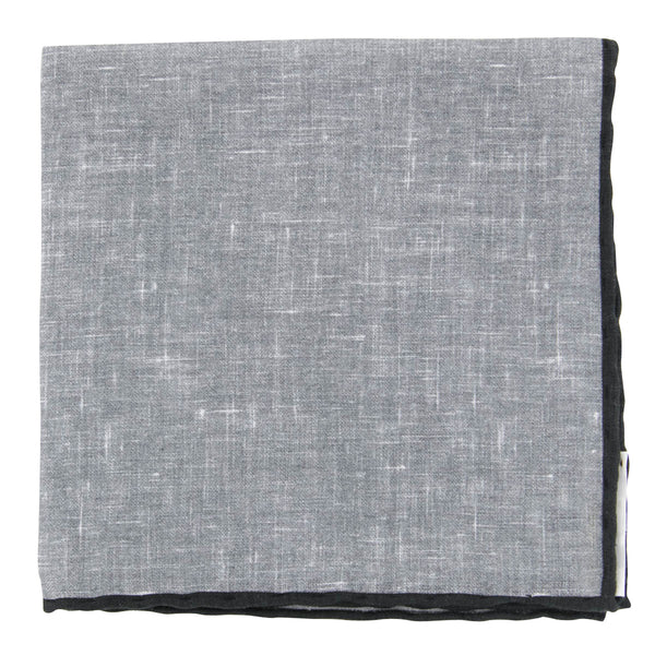 Fiori Di Lusso Gray Solid Linen Pocket Square - 12 3/8" x 12 3/8" (791)