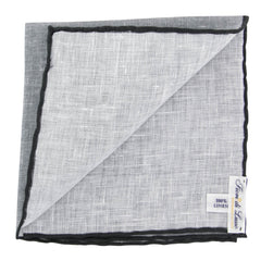 Fiori Di Lusso Gray Solid Linen Pocket Square - 12 3/8" x 12 3/8" (791)