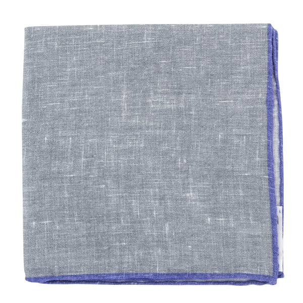 Fiori Di Lusso Gray Solid Linen Pocket Square - 12 3/8" x 12 3/8" (794)