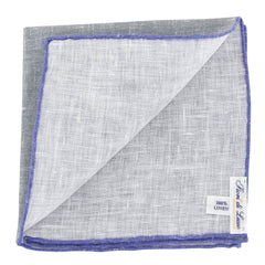 Fiori Di Lusso Gray Solid Linen Pocket Square - 12 3/8" x 12 3/8" (794)