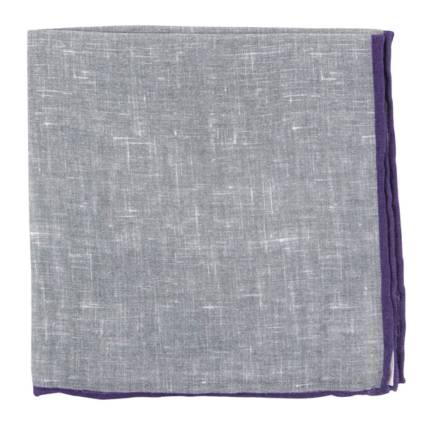 Fiori Di Lusso Gray Solid Linen Pocket Square - 12 3/8" x 12 3/8" (795)