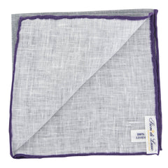 Fiori Di Lusso Gray Solid Linen Pocket Square - 12 3/8" x 12 3/8" (795)