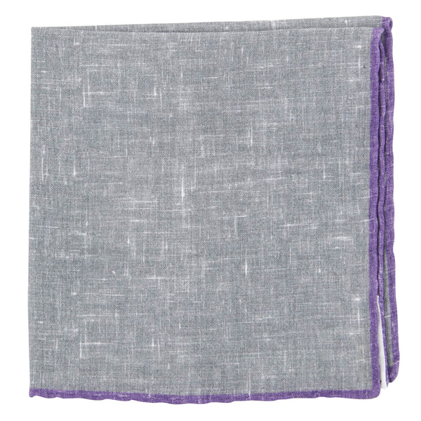 Fiori Di Lusso Gray Solid Linen Pocket Square - 12 3/8" x 12 3/8" (797)