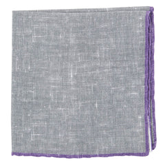 Fiori Di Lusso Gray Solid Linen Pocket Square - 12 3/8" x 12 3/8" (797)