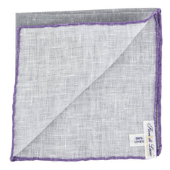 Fiori Di Lusso Gray Solid Linen Pocket Square - 12 3/8" x 12 3/8" (797)