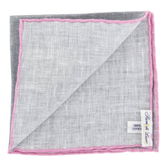 Fiori Di Lusso Gray Solid Linen Pocket Square - 12 3/8" x 12 3/8" (789)