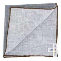 Fiori Di Lusso Gray Solid Linen Pocket Square - 12 3/8" x 12 3/8" (800)