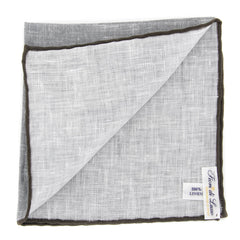 Fiori Di Lusso Gray Solid Linen Pocket Square - 12 3/8" x 12 3/8" (826)