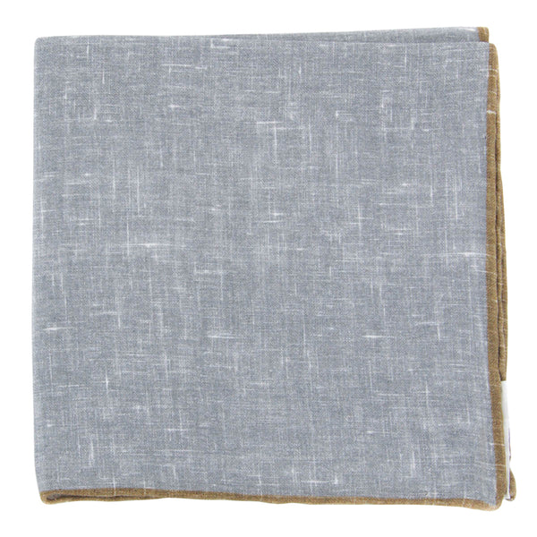 Fiori Di Lusso Gray Solid Linen Pocket Square - 12 3/8" x 12 3/8" (798)