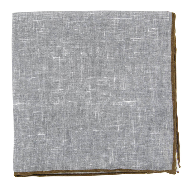 Fiori Di Lusso Gray Solid Linen Pocket Square - 12 3/8" x 12 3/8" (827)