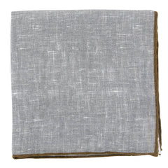 Fiori Di Lusso Gray Solid Linen Pocket Square - 12 3/8" x 12 3/8" (827)