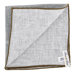 Fiori Di Lusso Gray Solid Linen Pocket Square - 12 3/8" x 12 3/8" (827)