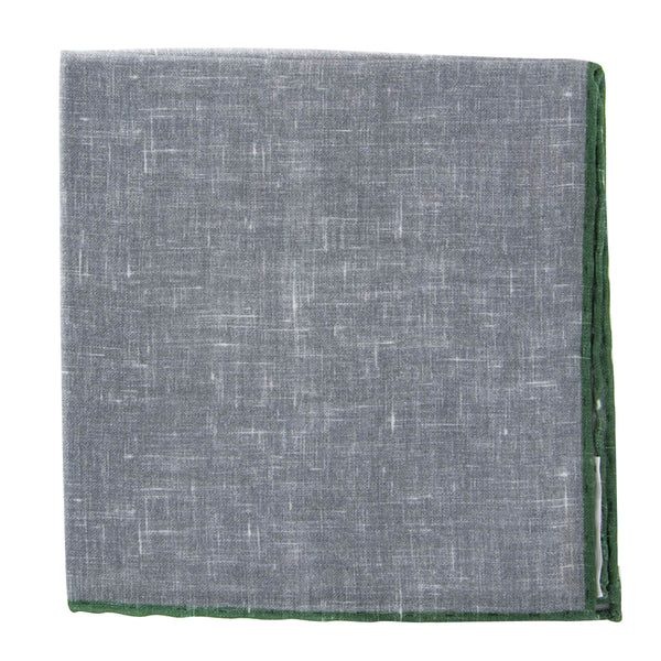 Fiori Di Lusso Gray Solid Linen Pocket Square - 12 3/8" x 12 3/8" (801)
