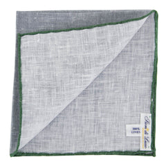 Fiori Di Lusso Gray Solid Linen Pocket Square - 12 3/8" x 12 3/8" (801)
