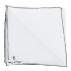 New Fiori Di Lusso White Geometric Pocket Square - x 12" - (FL7251711)